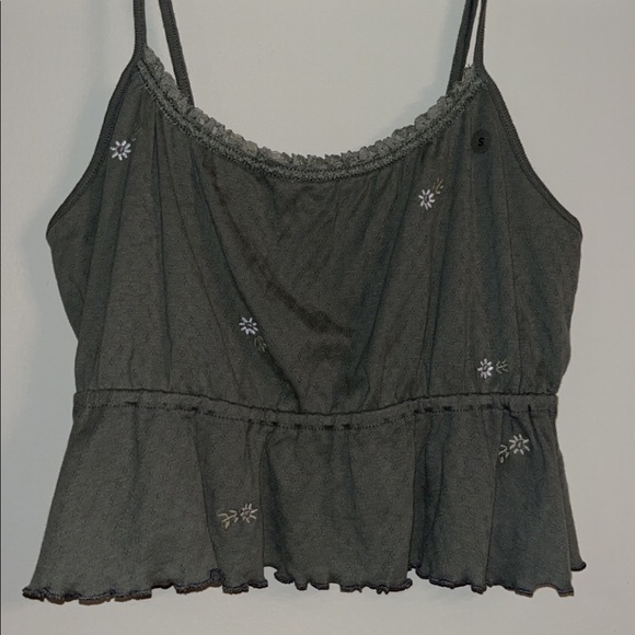 Both white and olive version of these small flower tank tops. - Picture 2 of 2